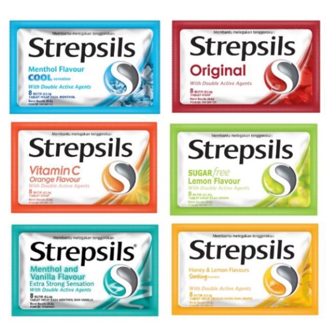 

Strepsils Aneka Permen Pelega Tenggorokan Original Vanilla lemon jeruk cool