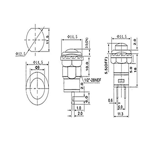 Button Self Lock 12mm DS-428 DS 428 Saklar Tekan Tombol On Off AC DC