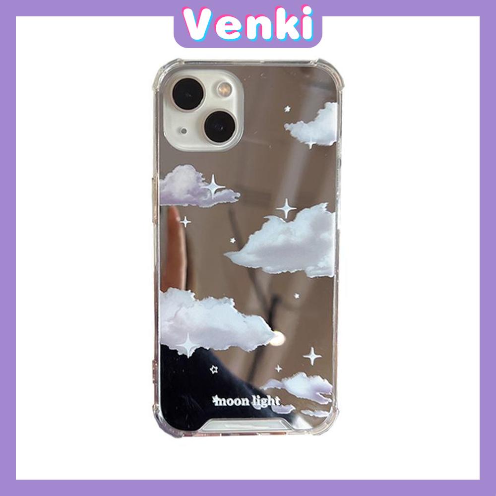 iPhone Case Acrylic Reflective Mirror Airbag Shockproof Protection Camera Clouds Stars Compatible with iPhone 11 iPhone 13 Pro Max iPhone 12 Pro Max iPhone 7 Plus iPhone xr