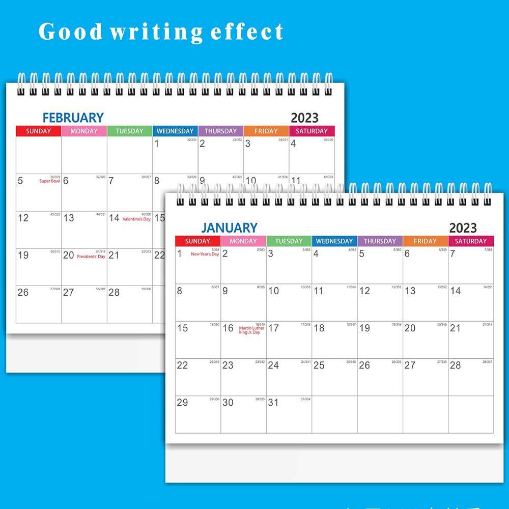 Mxbeauty Kalender Meja Portable Simple Perlengkapan Kantor Dekorasi Meja Stationery Agenda Organizer Kalender Pengikat Spiral