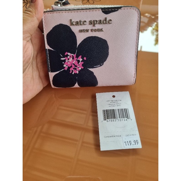 Dompet kecil Kate Spade / small l-zip bifold wallet / cameron grand flora