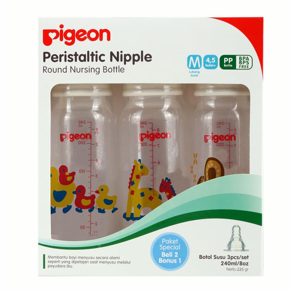 [BOX] Pigeon Botol Susu PP RP 120ml / 240ml Animal - Milk Bottle 240 ml Buy 2 Get 1 120 / 240 ml