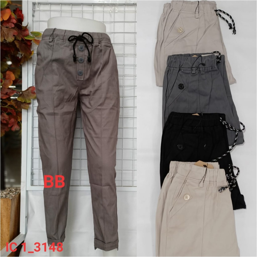 BB. INCIEM'S Celana Panjang Baggy Pant Wanita Celana Panjang Full Karet