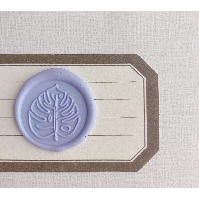 (ASC) Monstera (Soft Lilac) - 1 Pcs seal wax coin sticker siap pakai ready stock (Include double tape) / souvenir pernikahan / accesories / calligraphy / journaling / undangan / hampers