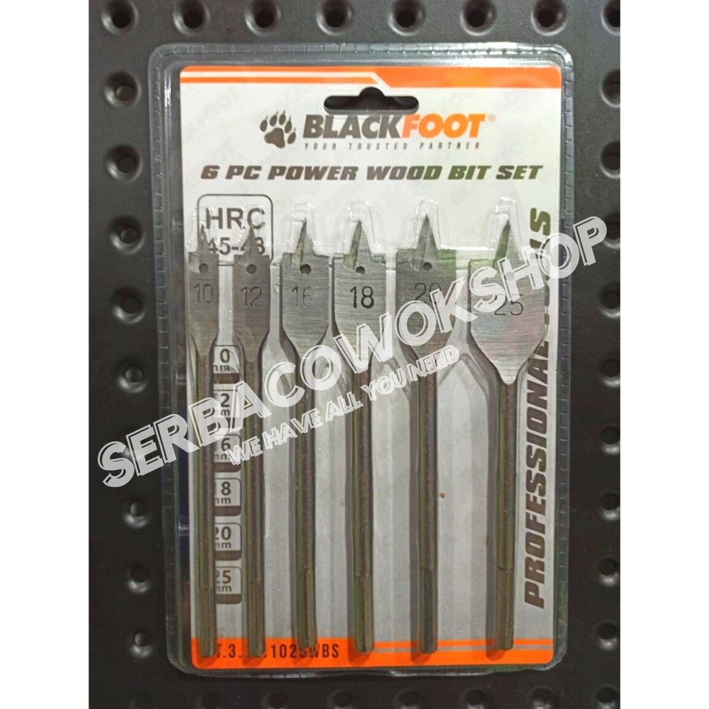 Blackfoot Mata Bor Kipas Mata Bor Pelubang Kayu 6 Pcs Termurah Berkualitas