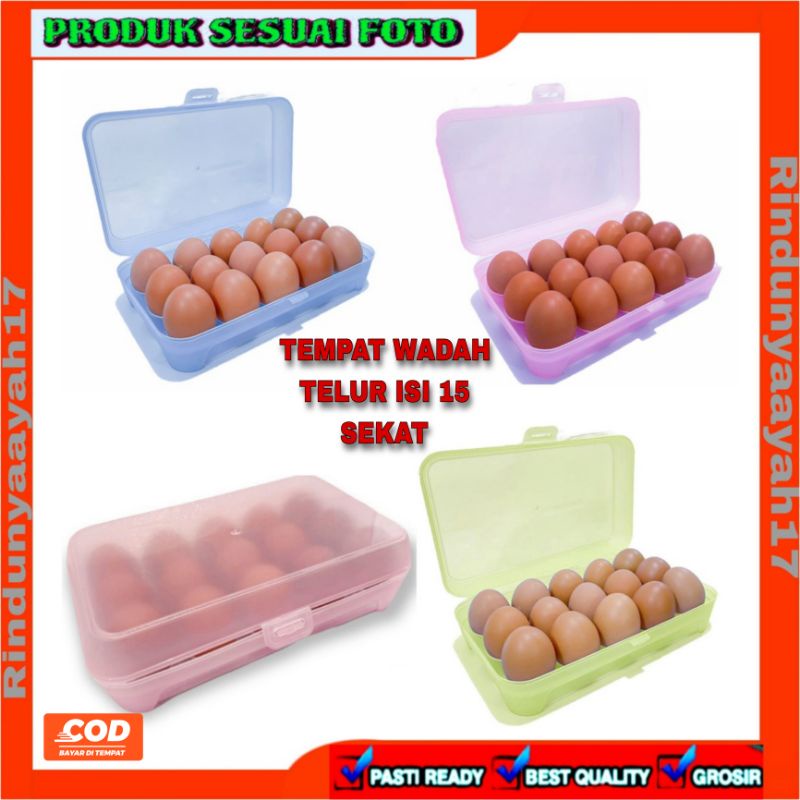 [RA] TEMPAT WADAH TELUR ISI 15 SEKAT KOTAK TELOR EGG BOX STORAGE PENYIMPANAN