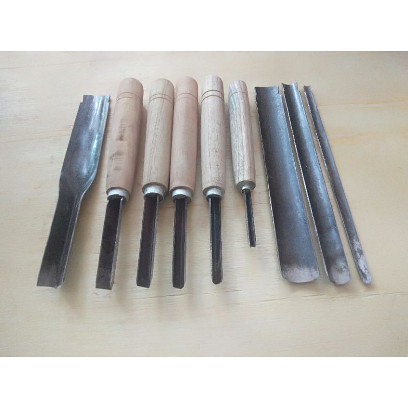 Pahat Ukir Tatah Ukir Kayu Pelengkap Kol Lengkung Dan Coret V