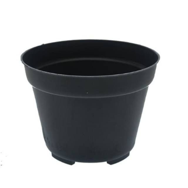 pot bunga hitam polos ukuran 15 - pot tanaman - pot hitam