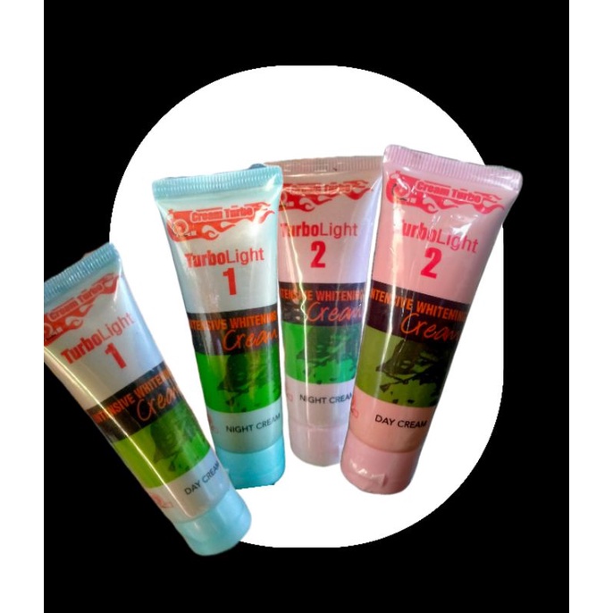 Cream turbo pemutih wajah khusus eceran day night kemasan lama