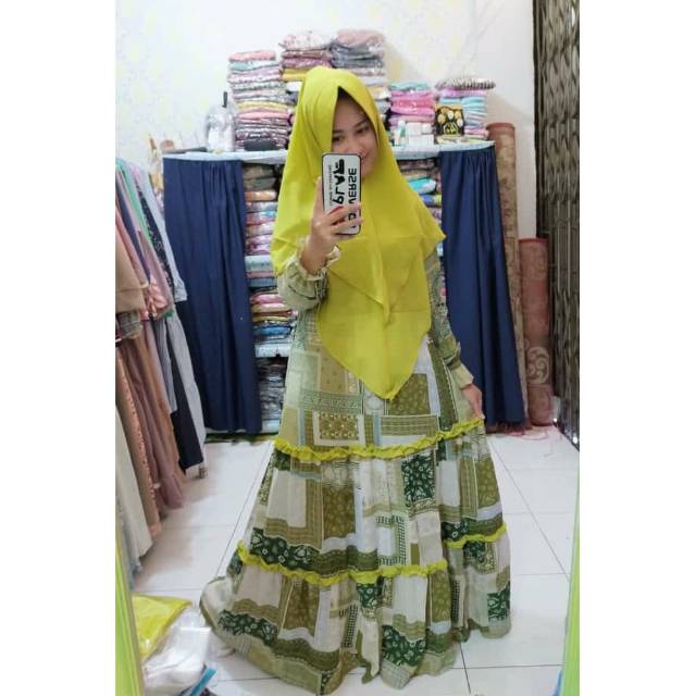 Gamis Syari ceruty printing etnik