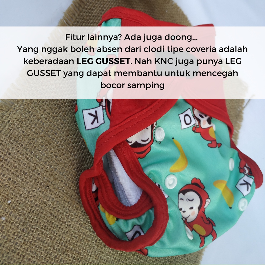 Klodiz Coveria Clodi Newborn Popok Kain Cuci Ulang Bayi Baru Lahir Cegah Bocor Samping Leg Gusset 2 Penyerap Insert