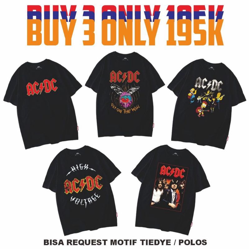 KAOS BAND ACDC / BAJU BAND ACDC / KAOS BAND ACDC / BAND ACDC