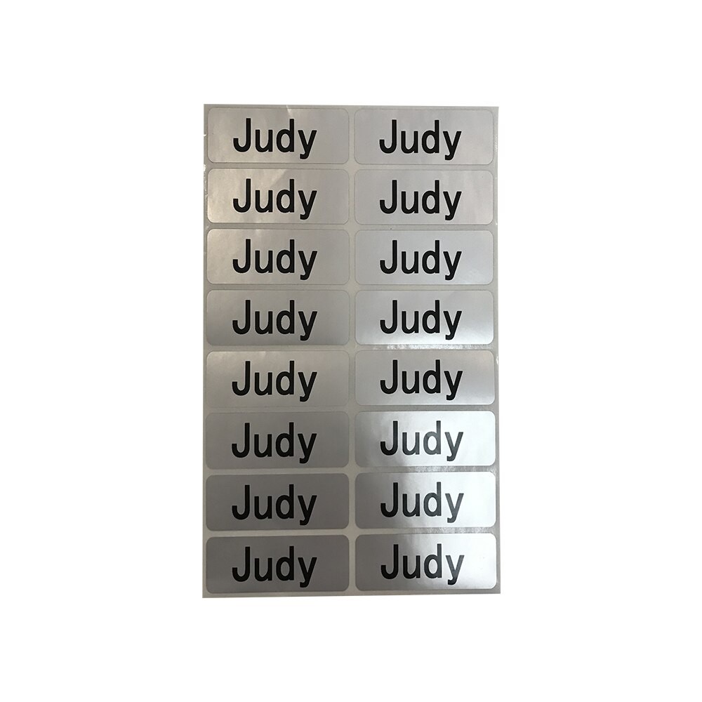 

SILVER Stiker label nama waterproof anti air murah