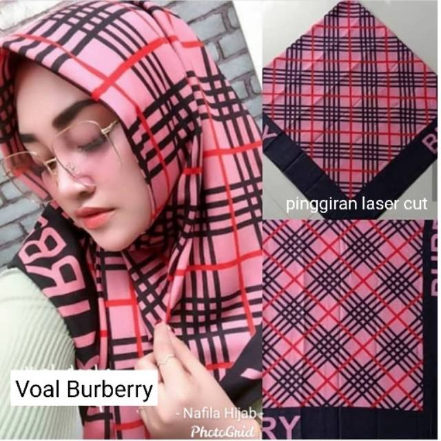 Jilbab Segiempat Deenay KW Motif Burberry