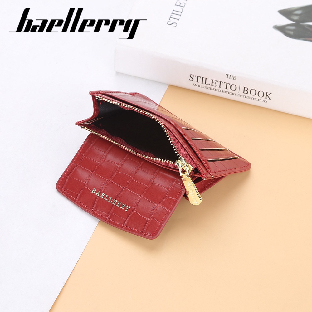 [BISA COD] BAELLERRY NR083 Dompet Kartu Wanita Bahan Kulit PU Leather Premium