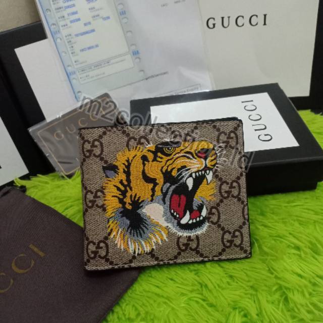 Dompet GUCCI Black GG Wallet with Tiger 