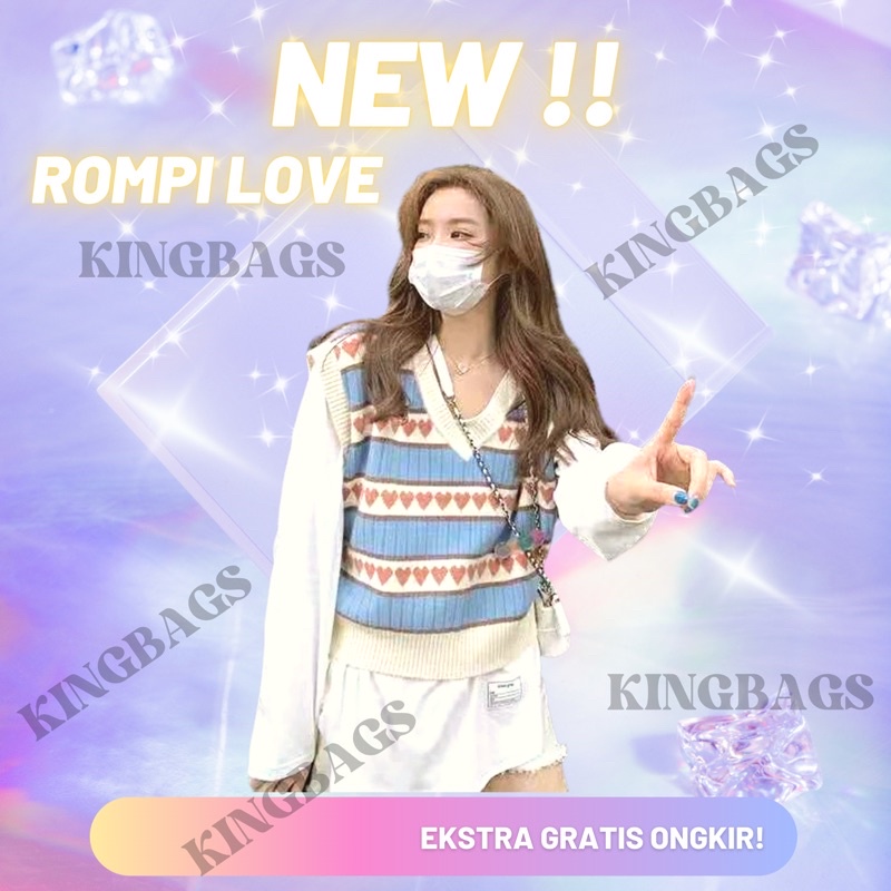 VEST ROMPI LOVE KOREA TERBARU