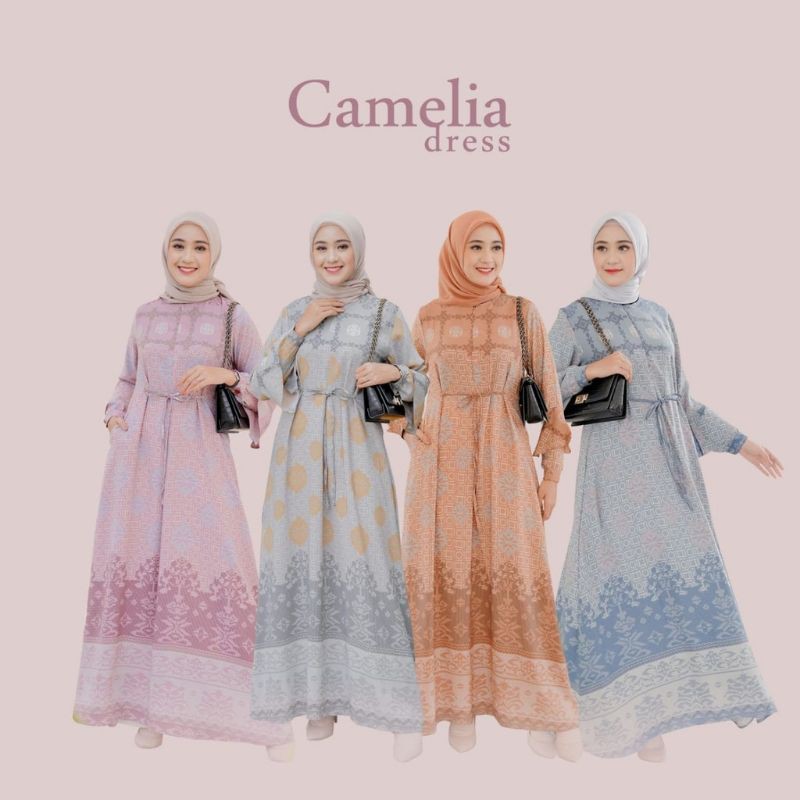 CAMELIA DRESS BBC/BROWN/L