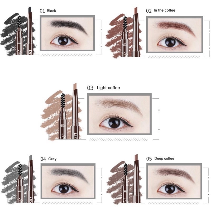 PENSIL ALIS DNM 7 WARNA EYEBROW PENCIL WATERPROOF eyebrow pen DNM ORIGINAL TERMURAH KOSMETIK ALIS