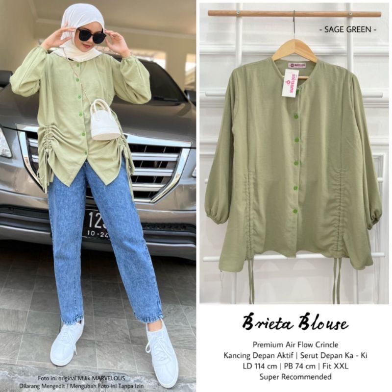 ATASAN, atasan wanita, fashion muslim, baju wanita, fashion wanita, blouse, Brieta Blouse