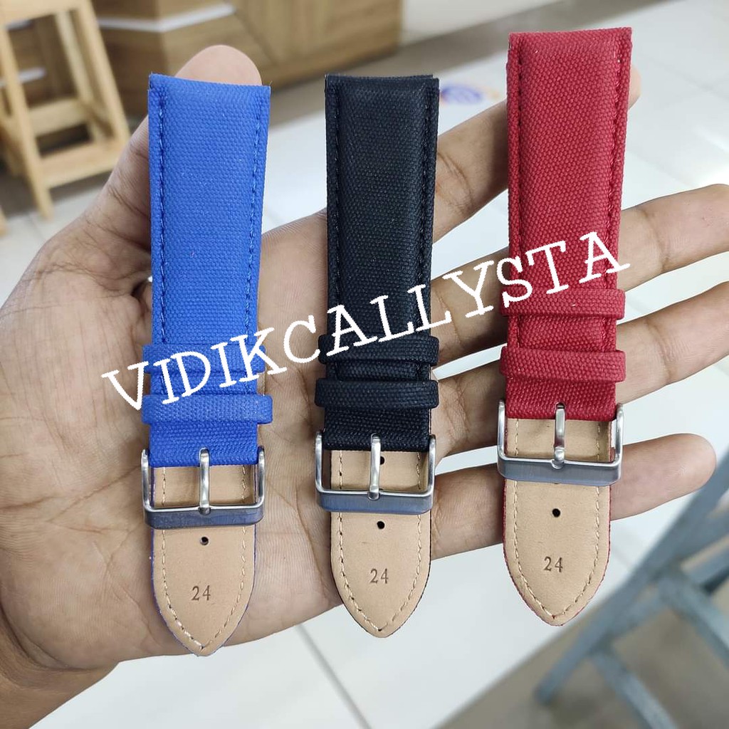 AT1005 TALI JAM TANGAN STRAP ARLOJI KULIT CANVAS 20MM 22MM 24MM PREMIUM ORIGINAL 20 22 24