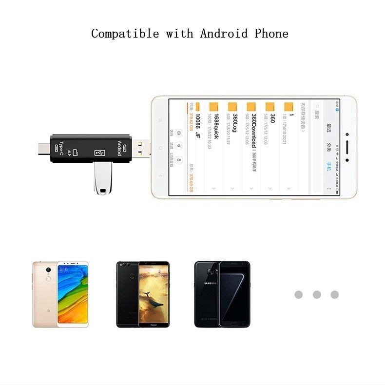 Pembaca Kartu SD Portabel Kompatibel Dengan Android IOS Komputer Memory Card Reader 5in1 Tipe c Micro TF OTG USB 2.0 Adapter