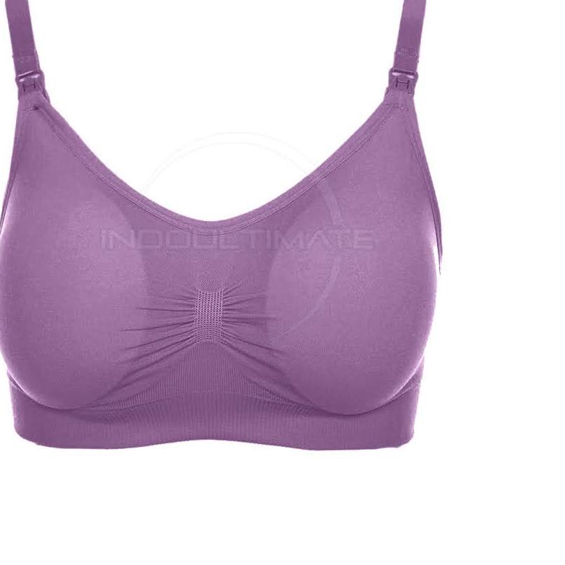 ♖ 1 Pcs Bra Menyusui Tanpa Kawat Model Sport Pakaian Dalam Wanita BH Spons Renda BIM-09 ♥