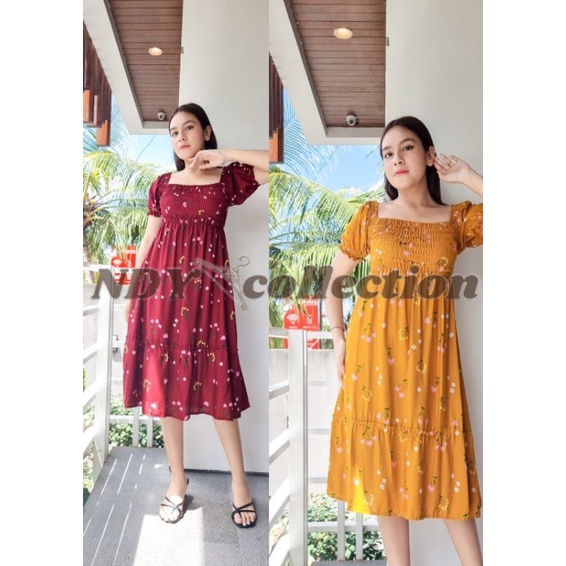 Homedress Smoke Jolie Bahan Rayon Bali Dress Rempel Bawah Daster Wanita Murah Kekinian