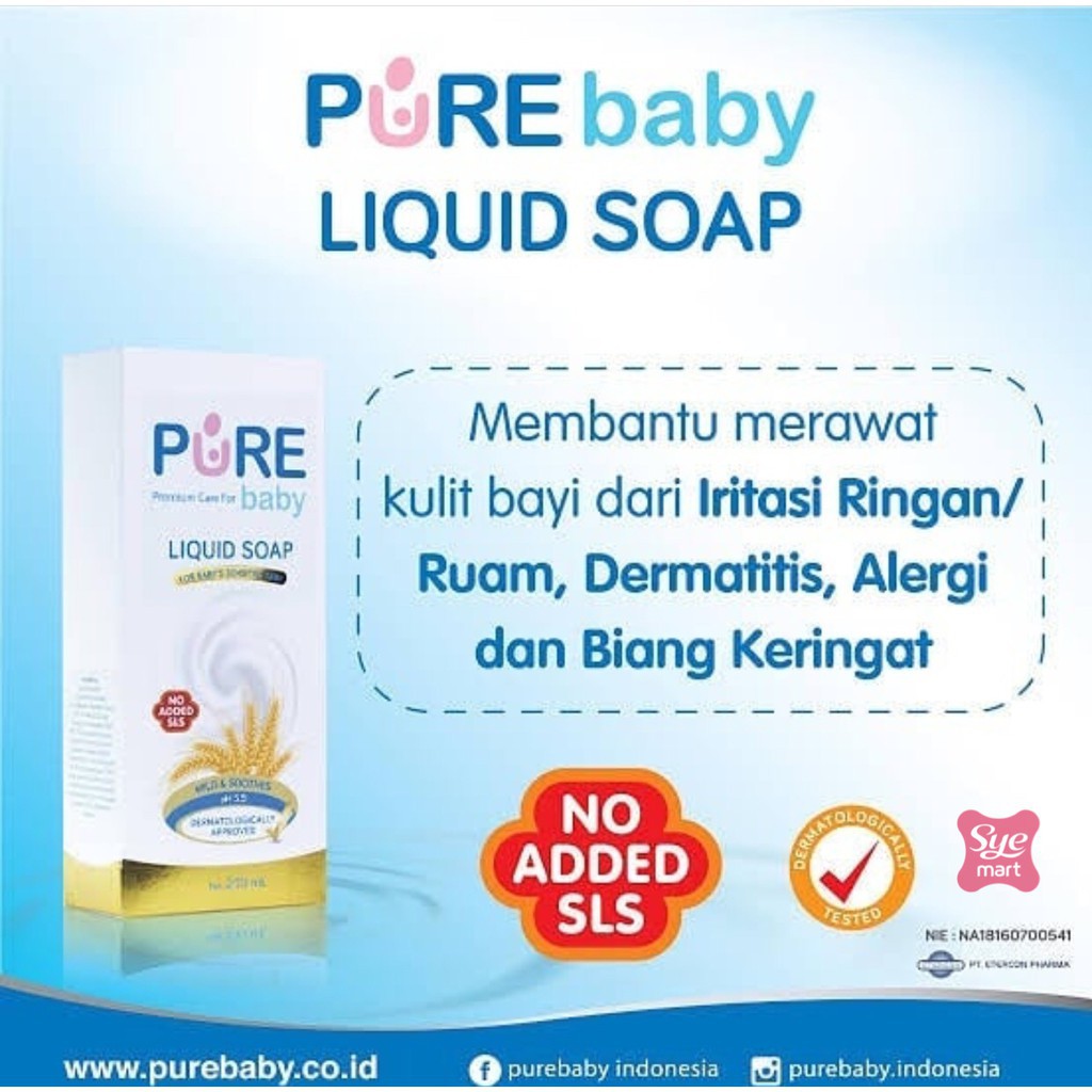 Pure Baby Liquid Soap / Sabun Mandi Cair Bayi (Tersedia varian ukuran)