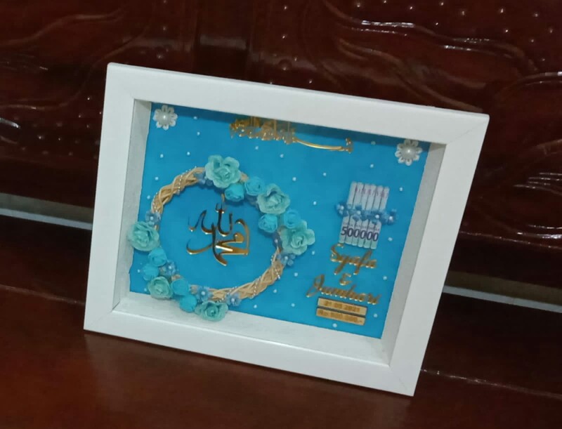 Lafadz Allah Muhammad Dekorasi Mahar Akrilik Gold Emas