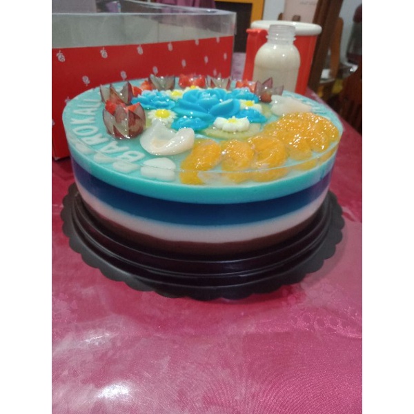 puding ulang tahun/ puding tart buah