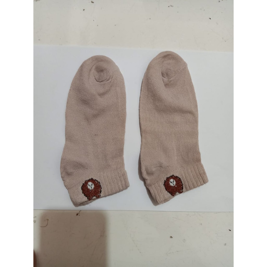 EV - KAUS KAKI PENDEK H006 MOTIF PANDA DENGAN BERBAGAI WARNA-CREAM
