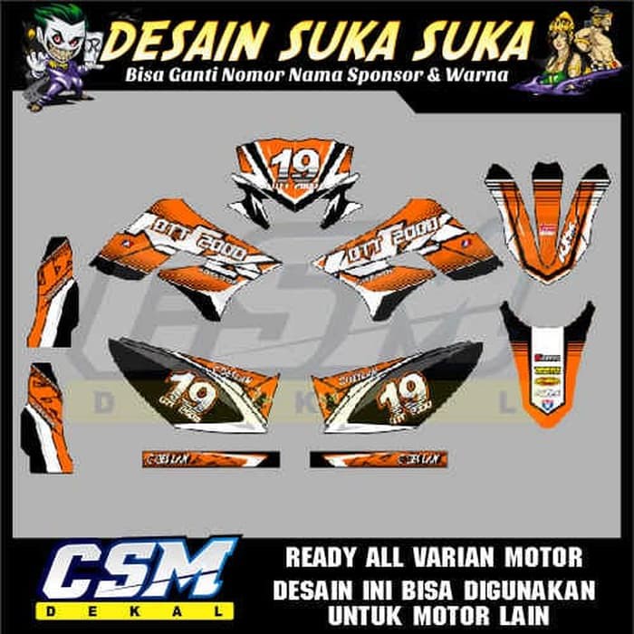 161 DEKAL DECAL MOTOR KLX 150 DTRACKER OLD L S STIKER STICKER STRIPING BODY orange