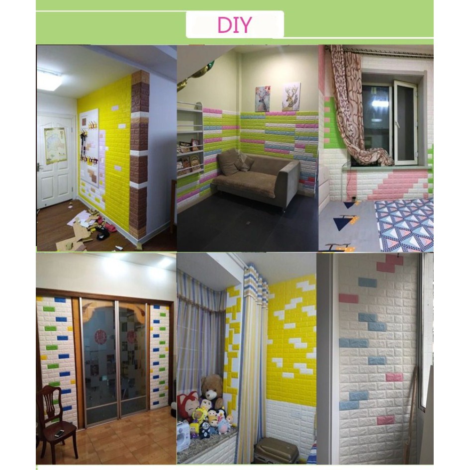 GOGO MB290 Wallpaper Dinding Kamar Stiker Dekorasi Dapur Batu Bata Kayu Sticker Wallpaper 3D Foam-8