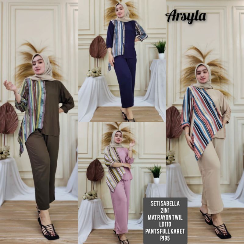 ISABELLA SET//SETELAN ARSYLA//ONE SET ANDIN RAYON TWILL//SET MAMA ROSSA
