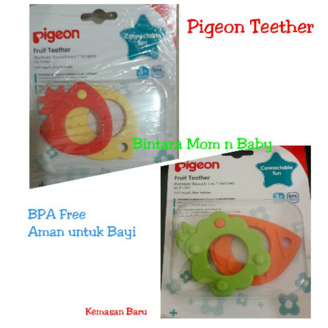 Pigeon Teether Mainan Gigitan Bayi Foodgrade Pigeon Teether isi 2