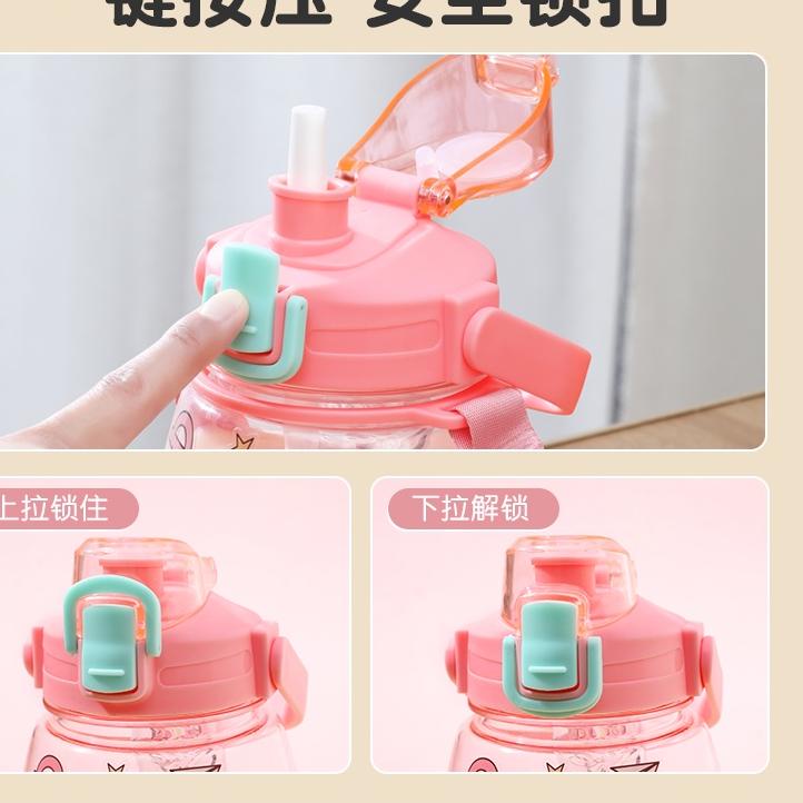 Terbaru.. Botol Minum Transparan Viral 1.3liter Botol Motivasi Gradasi Free Sticker