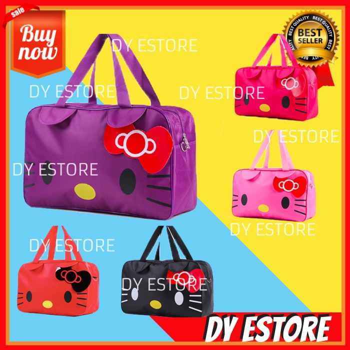 C447 Tas travel bag HELLO KITTY tas besar tas wanita Tas baju Tas traveling tas pakaian tempat baju