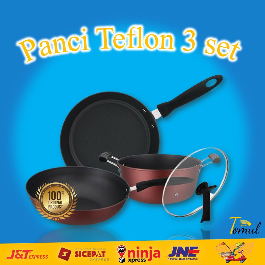 Panci set tutup kaca anti lengket murah