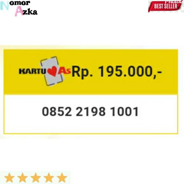 Kartu perdana nomor cantik as seri 2198 abba 1001 gb11