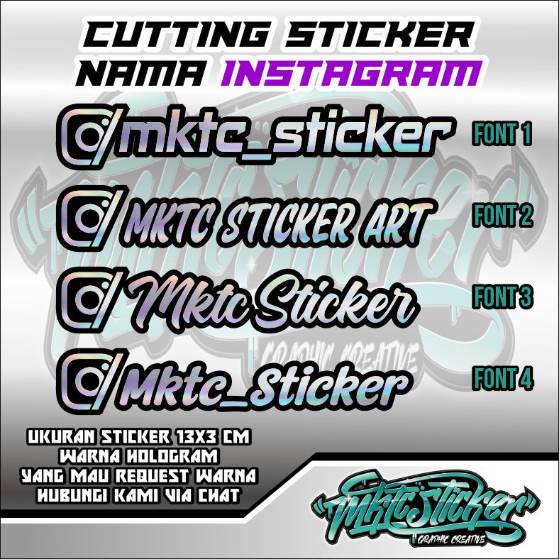 

CUTTING STICKER NAMA INSTAGRAM WARNA HOLOGRAM