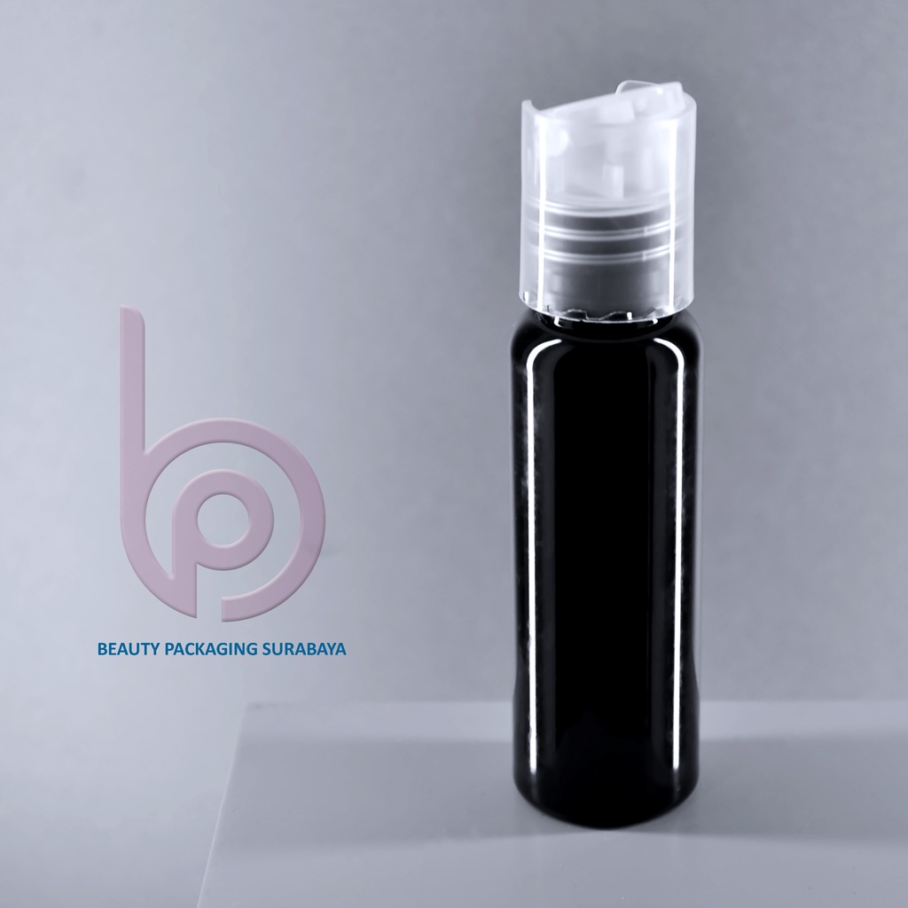 Botol Plastik PET 27ml BR Hitam Tutup Presstop