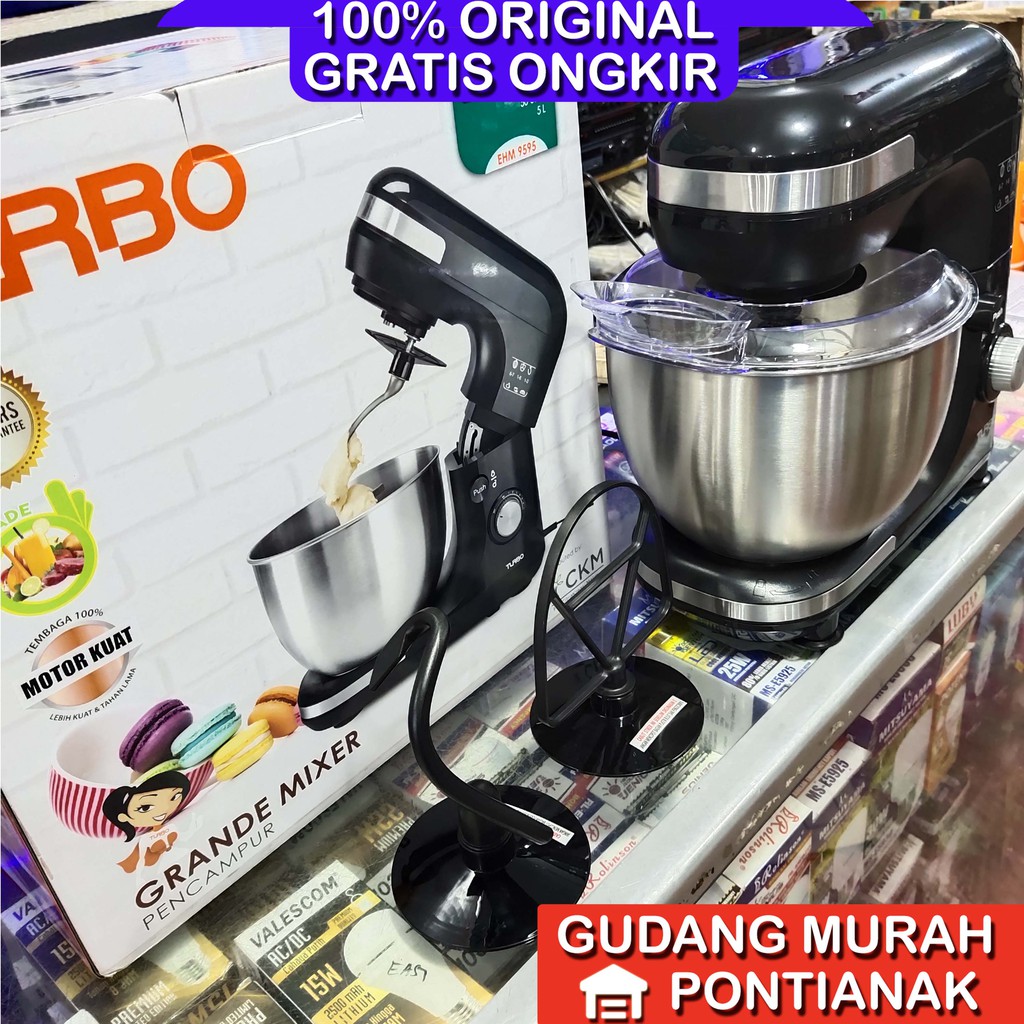 Mixer TURBO Grande EHM 9595 Jumbo size 5 Liter Pengaduk pencampur adonan kue kuat