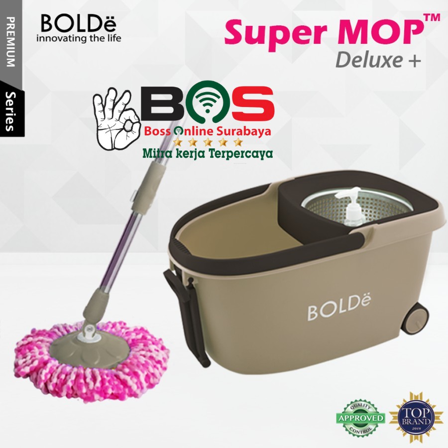 Alat Pel Lantai Bolde Super Mop Duluxe Plus + Pel Putar Supermop Bolde