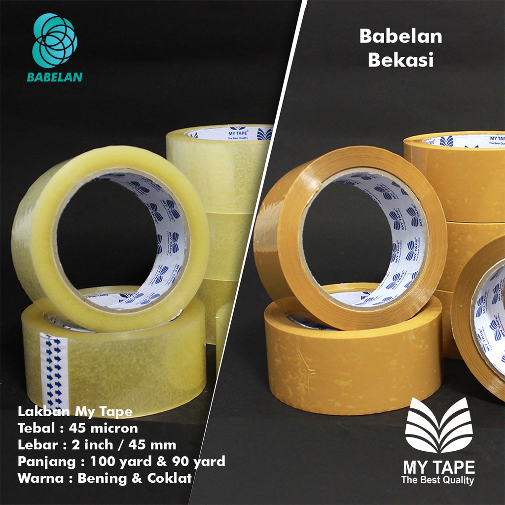 

Lakban Bening dan Coklat 90 yard dan 100 yard 2 inch 45 micron Mytape