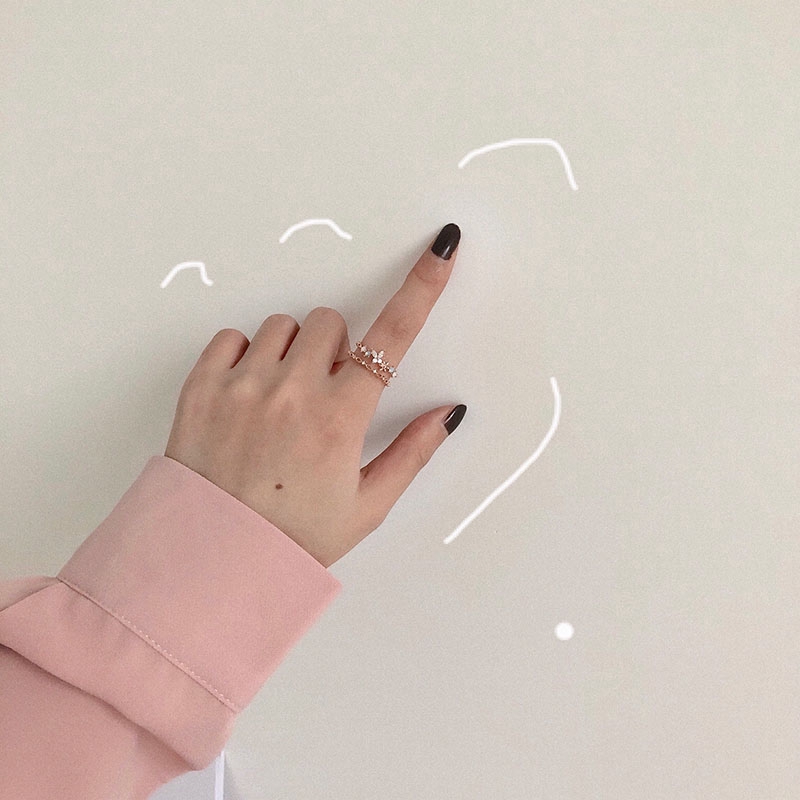 Cincin Model Terbuka Adjustable Warna Rose Gold Dengan Zircon Untuk Wanita