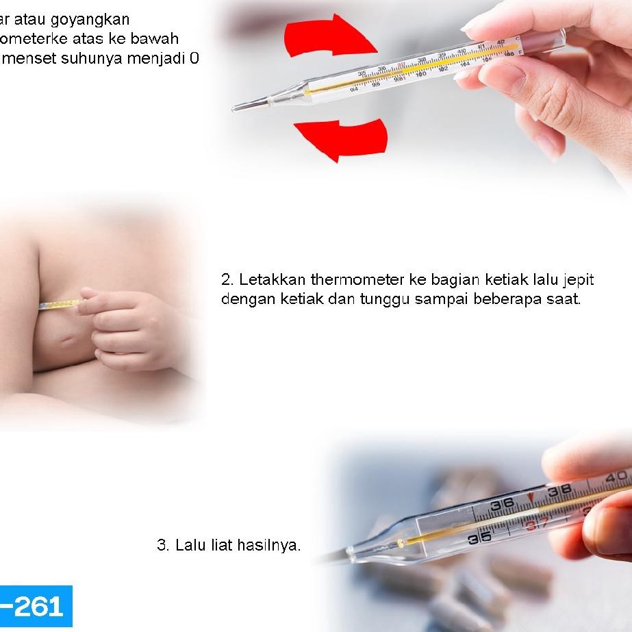ARMPIT THERMOMETER . Termometer Badan Pengukur Suhu Tubuh Air Raksa