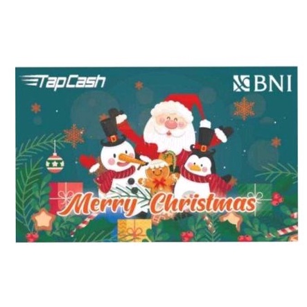 Kartu BNI Tapcash edisi Natal Merry Christmas - Santa Clause Green Edition ORI /Like eMONEY eTOLL Flazz or Brizzi