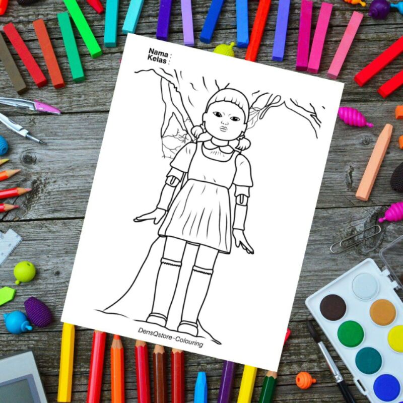 

Kertas Mewarnai Anak Tema Squid Game / Kertas Gambar (10 Lembar Gambar)