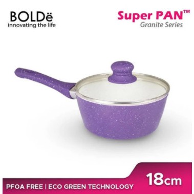 BOLDe Sauce PAN 18 cm + glass lid, Granite Purple Series